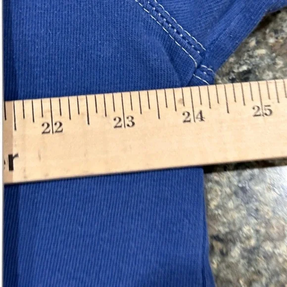 Vintage Eddie Bauer Polo Shirt Men XLT Blue Gray Long Sleeve Rugby Retro FLAW - Picture 10 of 10